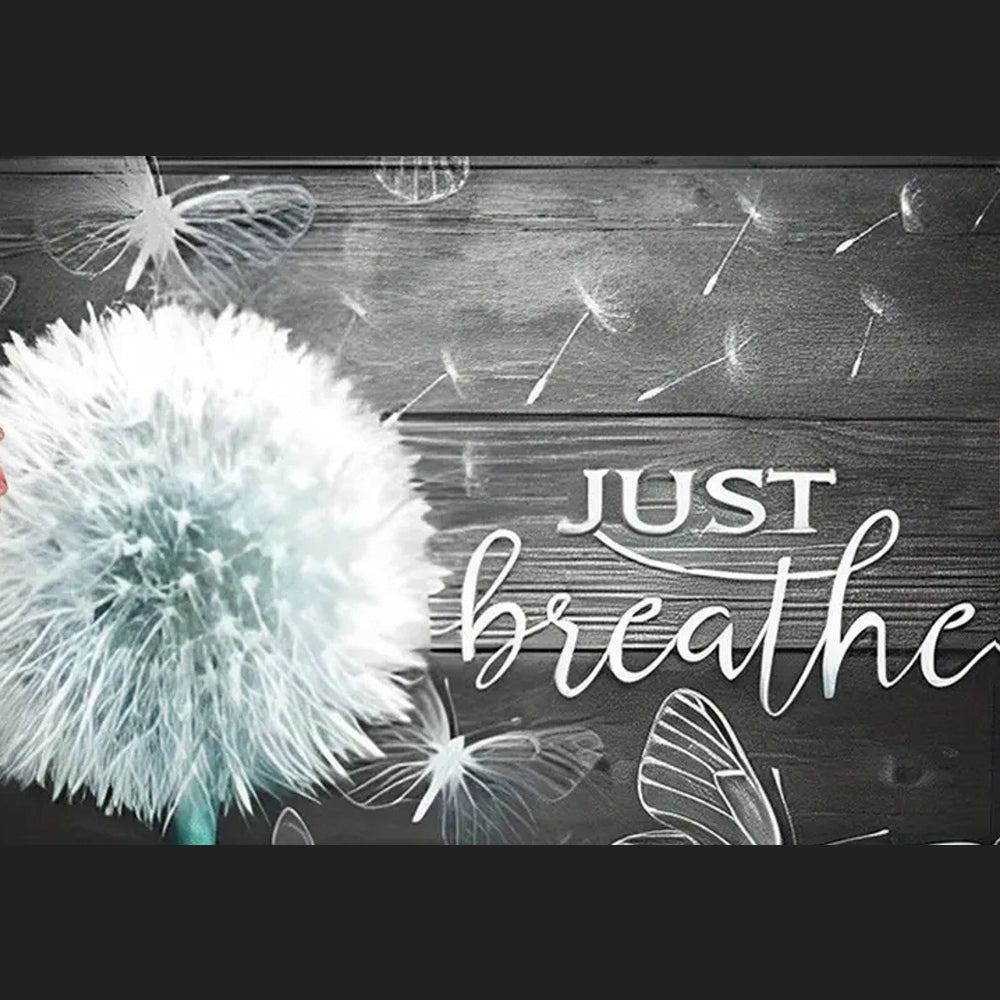 Just Breathe Motivational Artistic Canvas Print Framed 11.8" x 17.7" Wall Art Home & Garden:Home Décor:Posters & Prints Style Your Walls
